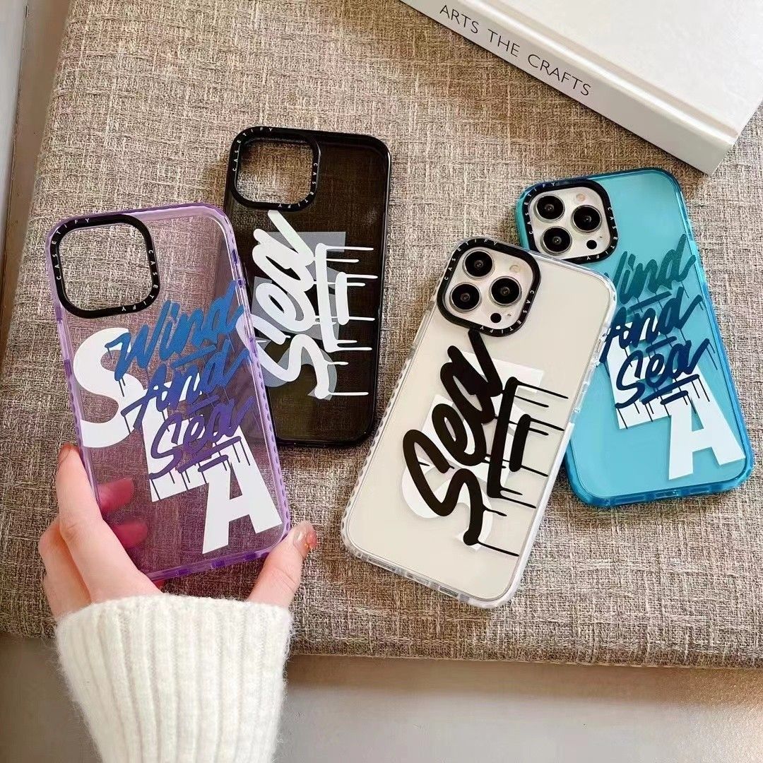 Neon Red Wind and Sea Beach Water Lovers Translucent Bumper Case